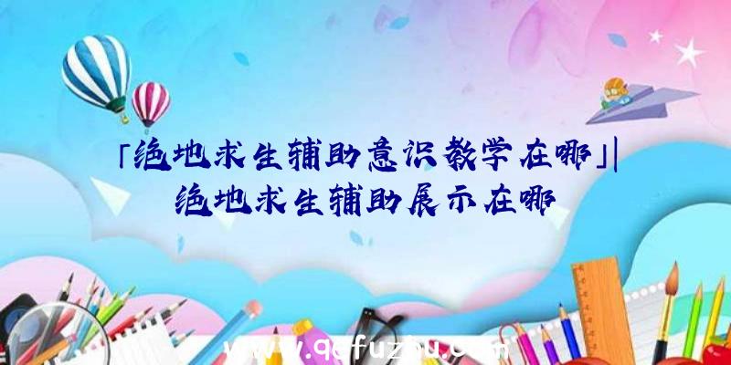 「绝地求生辅助意识教学在哪」|绝地求生辅助展示在哪